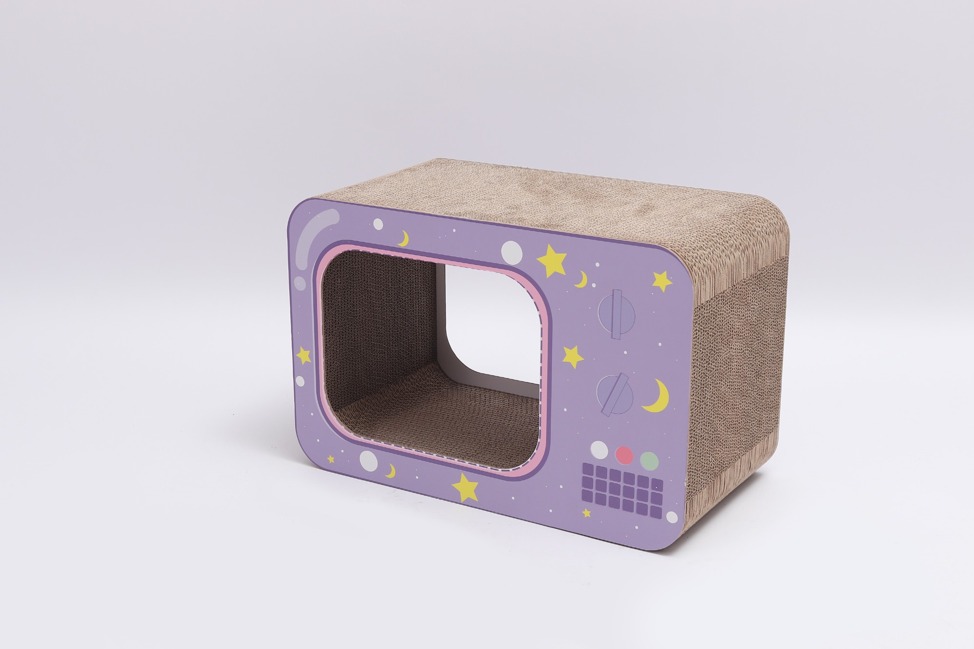 TV Design Durable Cat Scratcher House Cardboard Corrugated Cat Scratching Board