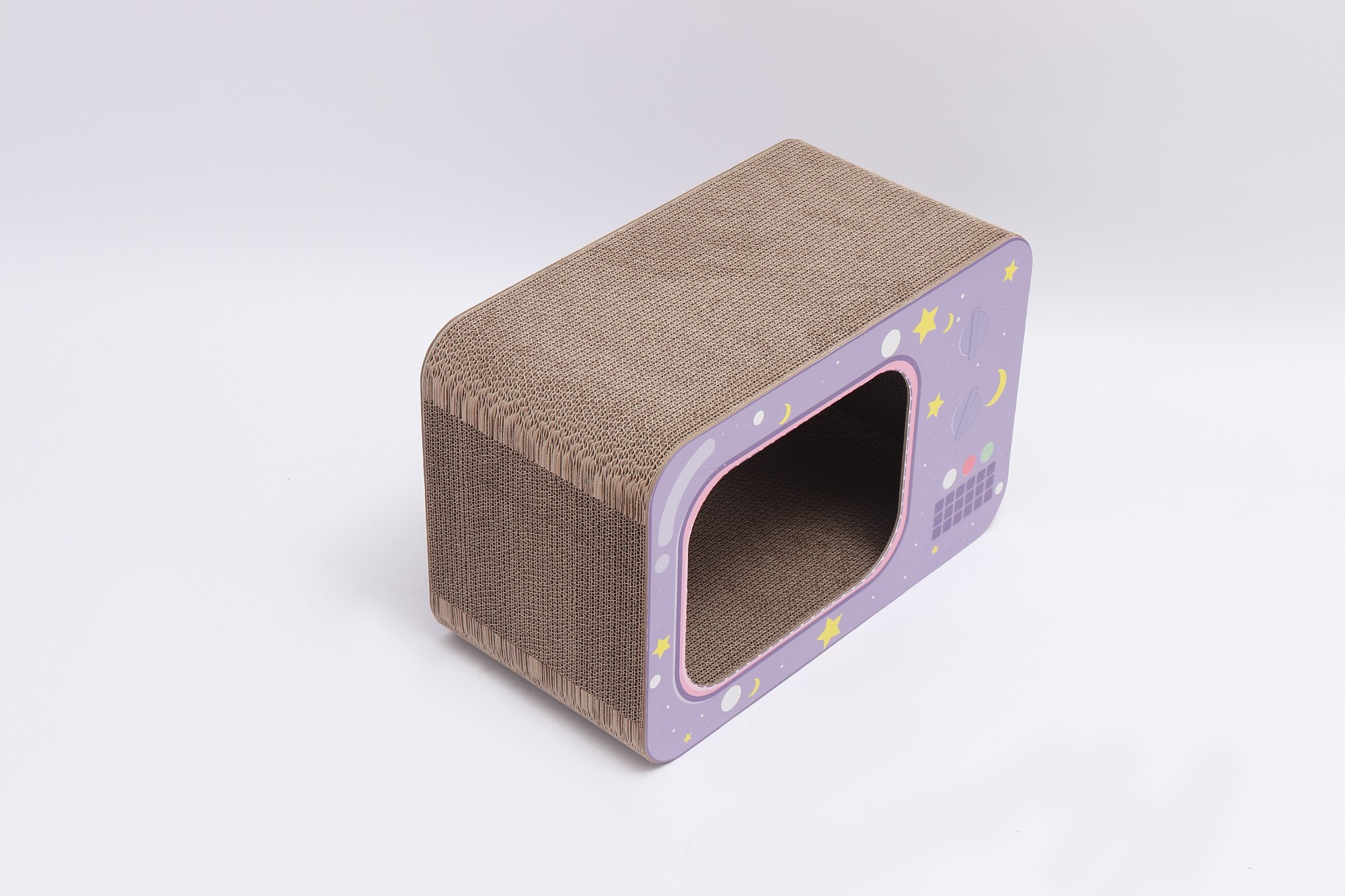 TV Design Durable Cat Scratcher House Cardboard Corrugated Cat Scratching Board